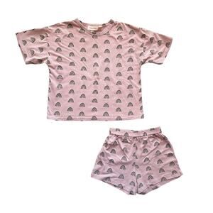 Indy and Pippa Daydreamers Rainbow Tee + Shorts Outfit Set Size 6